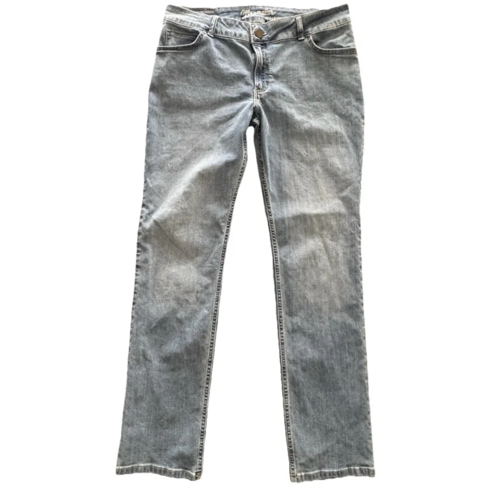 Wrangler Low Rise Straight Leg Jeans 13/14x34 Light Wash Western Stretch Denim